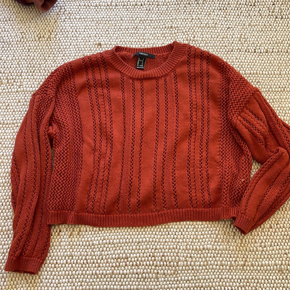 Cropped fall sweater